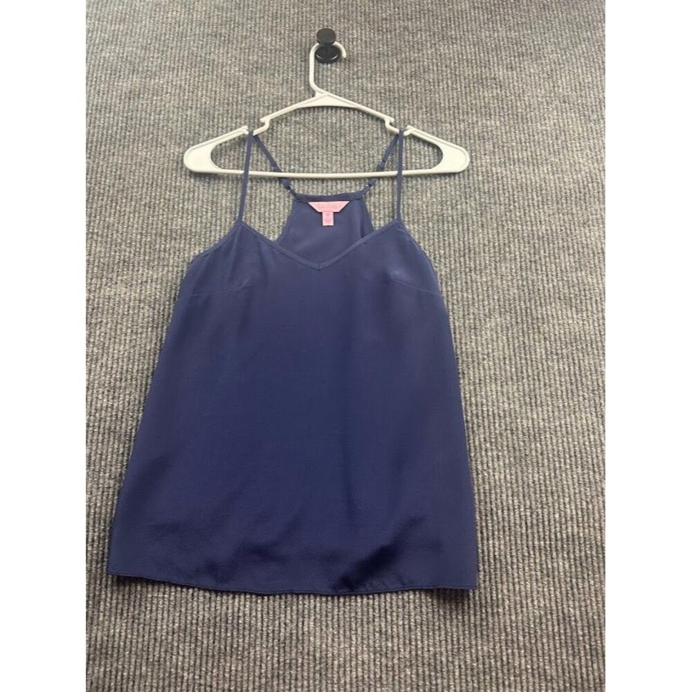 Lilly Pulitzer Women's Dusk 100% Silk Navy Blue Cami Top - Size X Small